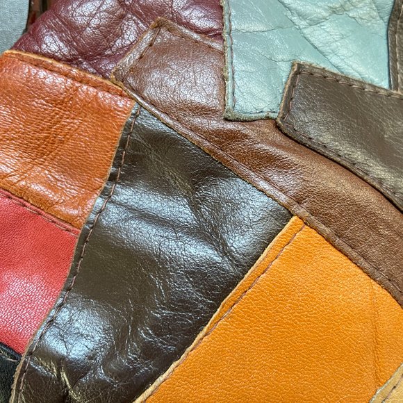 Vintage Leather Patchwork Leather Clutch Purse - Picture 6 of 16